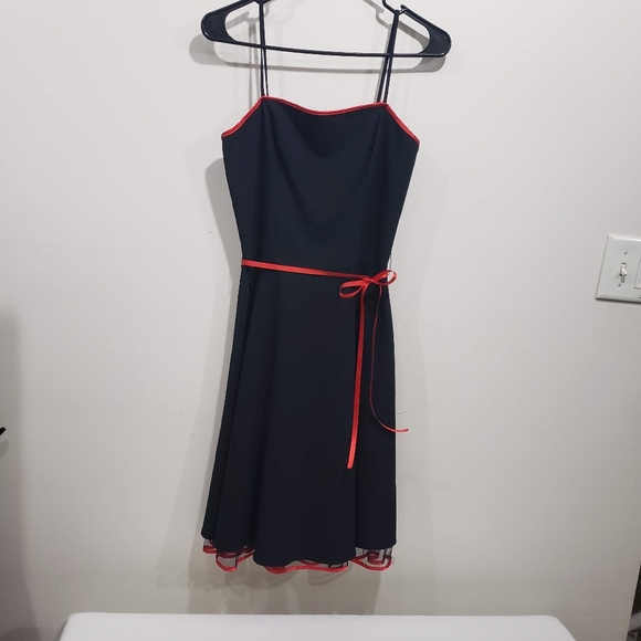 Taboo Dress with Red Satin Trim and tulle - Picture 8 of 8